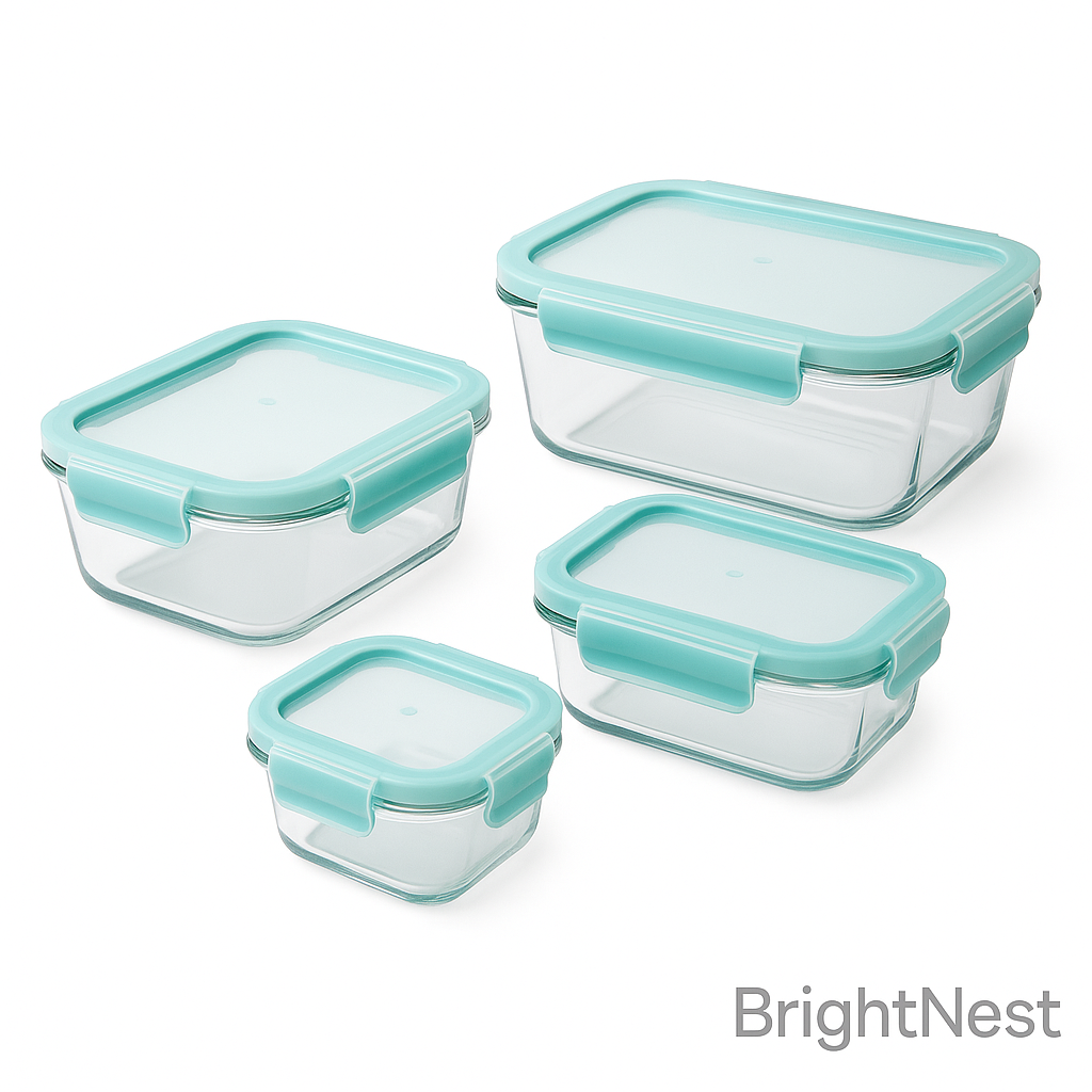 BrightNest Collapsible Silicone Lunch Containers, 4 Piece