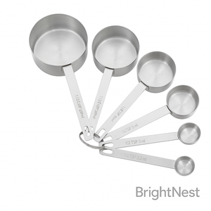 BrightNest Stainless Measuring Cups & Spoons, 10 Piece