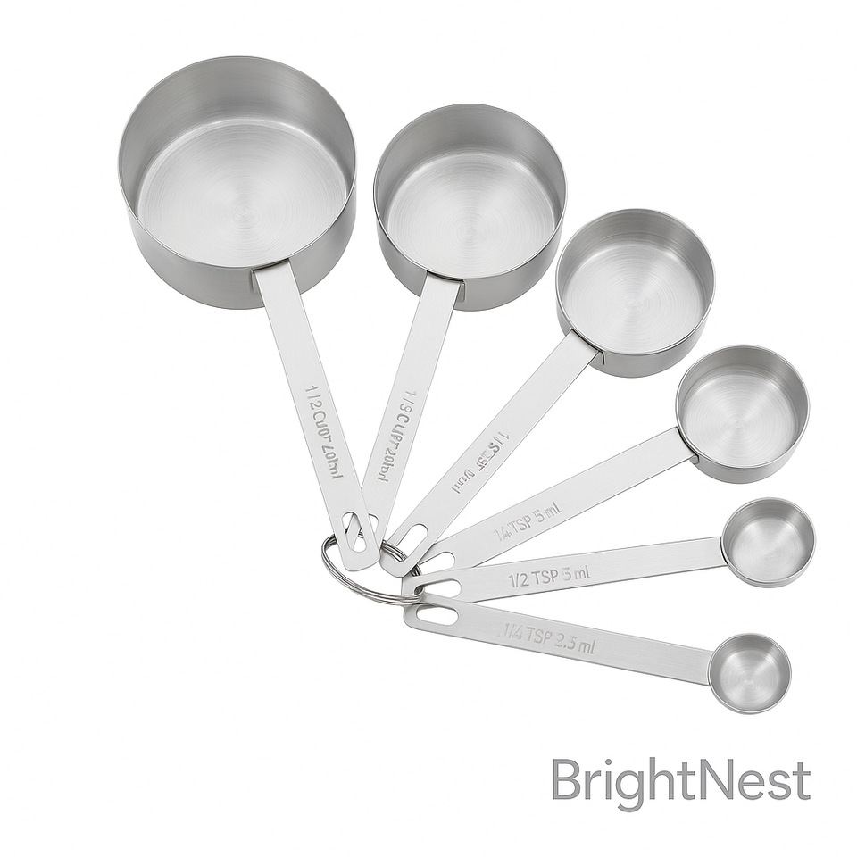 BrightNest Stainless Measuring Cups & Spoons, 10 Piece