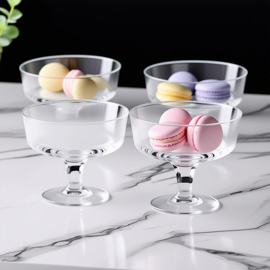 Glass Coupe Dessert Bowl Set (4-Pack)