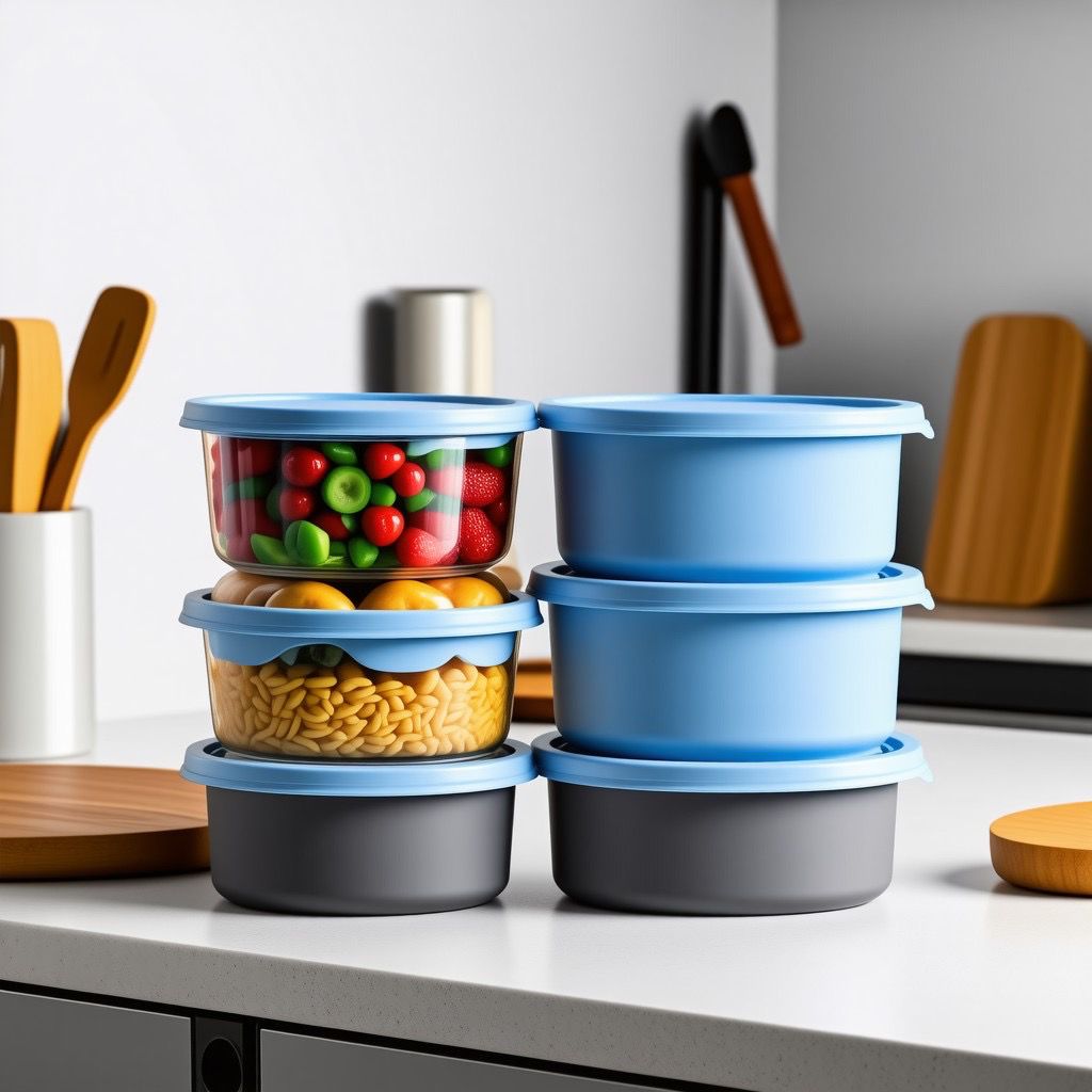Stackable Silicone Food Storage Containers (4-Pack)